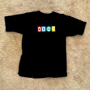 Obey toy block Mens black t-shirt in a Large.